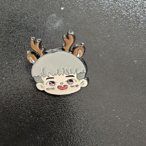 cute chibis soft enamel pins reindeer antlers boy badges