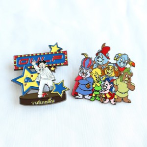 Hot Selling Popular Glass Stained Enamel Pin Cartoon Characters Metal Badge Custom Soft Hard Enamel Pin