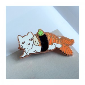 Sushi Cat cut enamel lapel pins wholesale hard soft enamel lapel pins