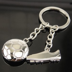 Customed Personalized Logo Keyring Custom Metal Soccer Keychain