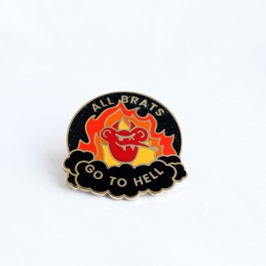 Factory Custom Pins Mental Brown Roller Winged Hard Enamel Pin Customization