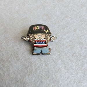 hard enamel  vuitton lovely girl with hope hat pins