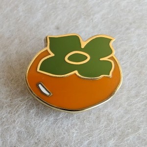 persimmon hard enamel fruit pins with tranparent paint