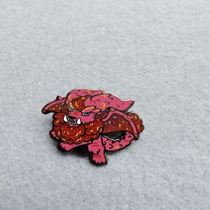 mythical cartoon Kylin pins with red glitter