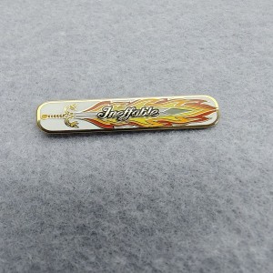 Ineffable sword design with flames hard enamel rectangular pins