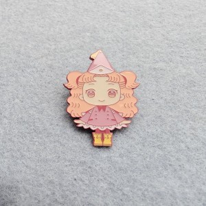 cute girl chibis soft enamel pins cartoon pink plating badges