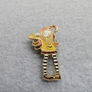 long orange hair cute character girl soft cartoon pins