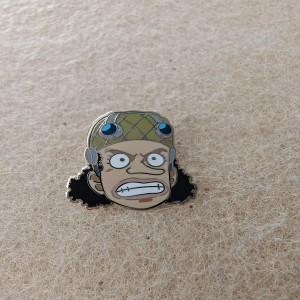 hard enamel pin featuring Usopp from the popular anime One Piece