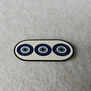 two face hard enamel pins evil eyes with protected text  badges