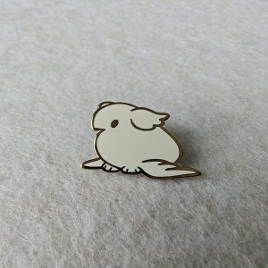 white bird hard enamel pins animal deco badges