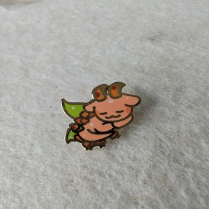 cute cartoon worm peach color hard enamel pins