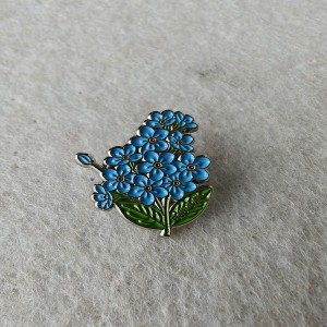 forget me not blue flower soft enamel pins