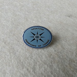 AVIATION CHAMPIONS OF CHANGE  black star badges with epoxy circle trade pins