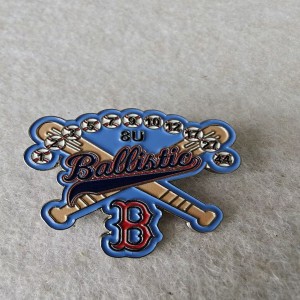 two crossed baseball bats Ballistic baseball trading pins