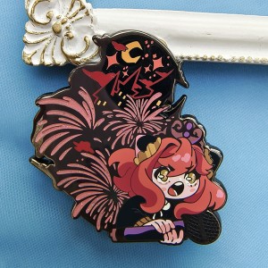 Dostosuj 3D Metal Anime Brokat Lapel Pin Luzem Miękkie Twarde Emaliowane Szpilki Odznaka Urocza Dziewczyna z Kreskówki Różowe Złoto Niestandardowa Emaliowana Szpilka