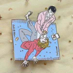 Anime Custom Metal Lapel Pin Odznak výrobce Design Glitter Enamel Pin