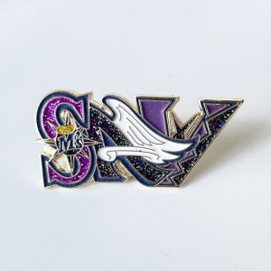 Splendid hard enamel pin manufacturer custom soft enamel pins wholesale cheaper personalized glitter and glow effect pins