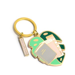 Factory wholesale custom keychain designer 2d 3d soft enamel letter company name logo shape keyring zinc alloy metal key chains