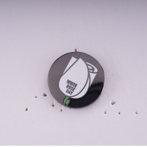 white rose day commemorative hard enamel badges  Souvenir Lapel Pins