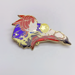 Kunshan Splendidcraft Hard enamel pin with satin glass and printed color Custom pin