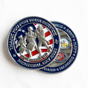 China Custom Logo Metal Silver 3D Military Army Police Collection Gift Challenge Coin
