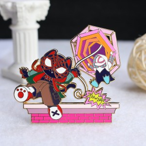 custom cartoon cut out hard enamel pin