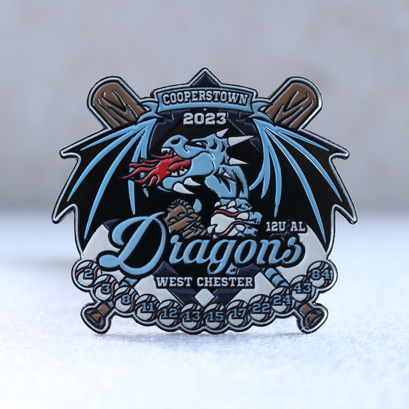 custom dragon west chester trading baseball soft enamel pin