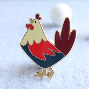 Rooster animal hard enamel pin
