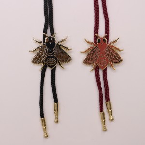 two colors of bee bolo tie
