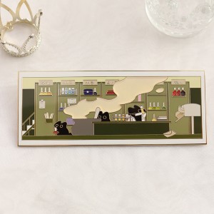 Cute cat magic pharmacist pearlescent hard enamel pin
