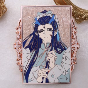 custom anime character swirl pearl hard enamel pin