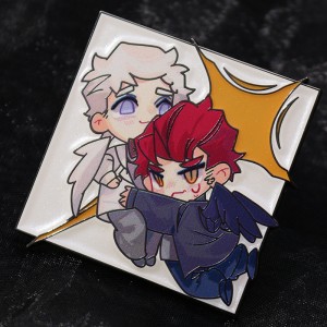 custom white pearl and screen printing enamel pin