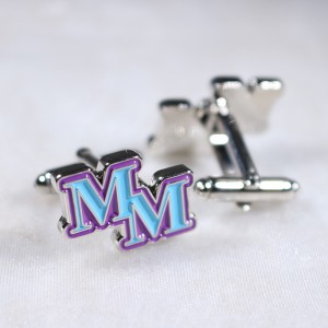 custom soft enamel monogrammed cufflinks
