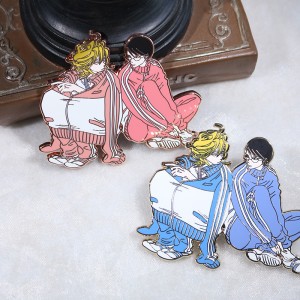 Custom Double Character Cartoon Figure Hard Enamel Pins