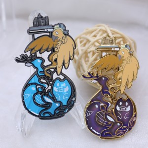 custom stained glass silk printing hard enamel pin