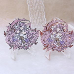 custom rose gold swirl pearl anime hard enamel pin