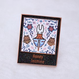custom glitter and uv printing hard enamel pin