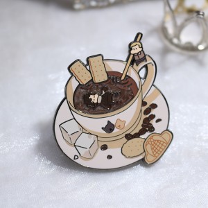 custom Sherlock and Watson swirl pearl silk printing hard enamel pin