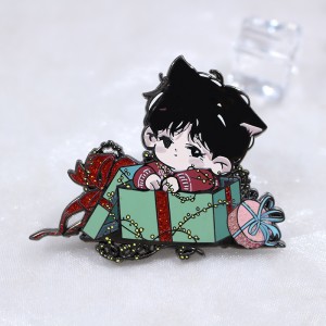 custom Christmas glitter hard enamel pin