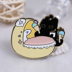 custom cute black cat pearl anime hard enamel pins
