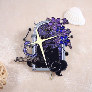 custom constellation rhinestone and transparent sandblast hard enamel pin