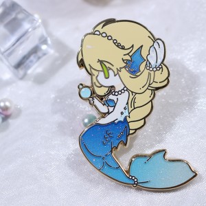 custom gradient glitter mermaid hard enamel pin