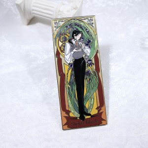 custom gradient pearl and transparent anime hard enamel pin