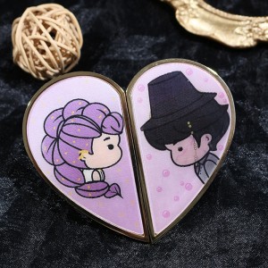 custom lenticular gold plated anime enamel pin