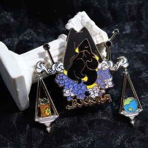 custom rhinestone glitter Libra hard enamel pin