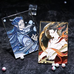 custom anime gradient stained glass soft enamel pins