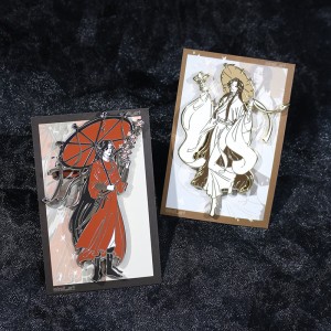 custom anime hard enamel pins with backing card