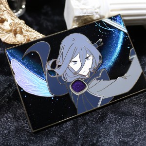 custom gold plated cat eye anime hard enamel pin