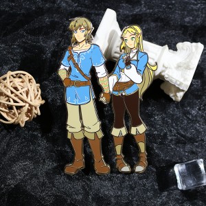 custom gold plated anime screen printing hard enamel pin