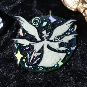 custom anime glitter hard rainbow plating enamel pin